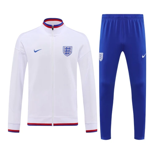 England 2026 Men's White Long Zip Tracksuit