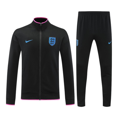 England 2026 Men's Black Long Zip Tracksuit