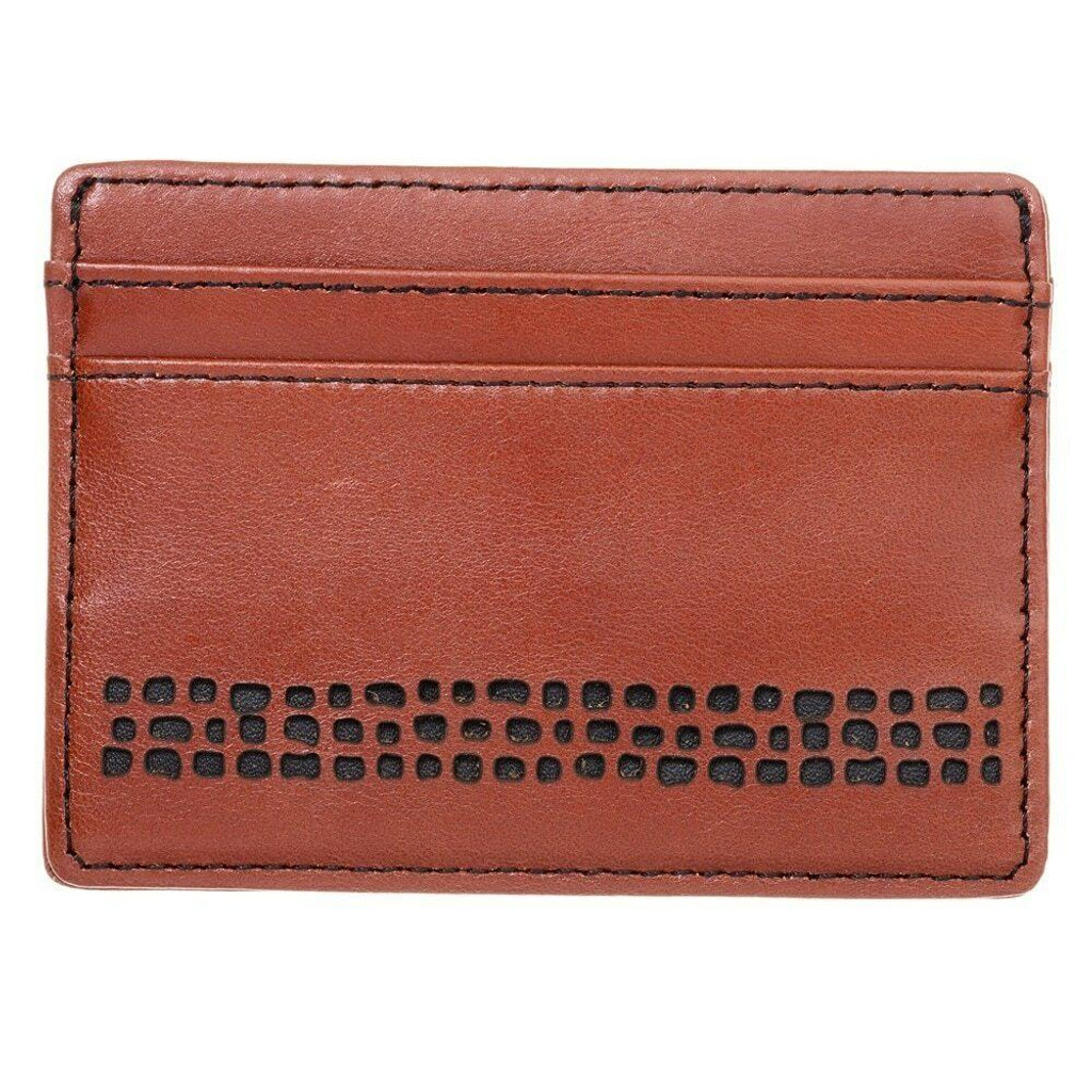 "Pecu" Men's RFID Blocking Credit Card Holder in Vintage Leather