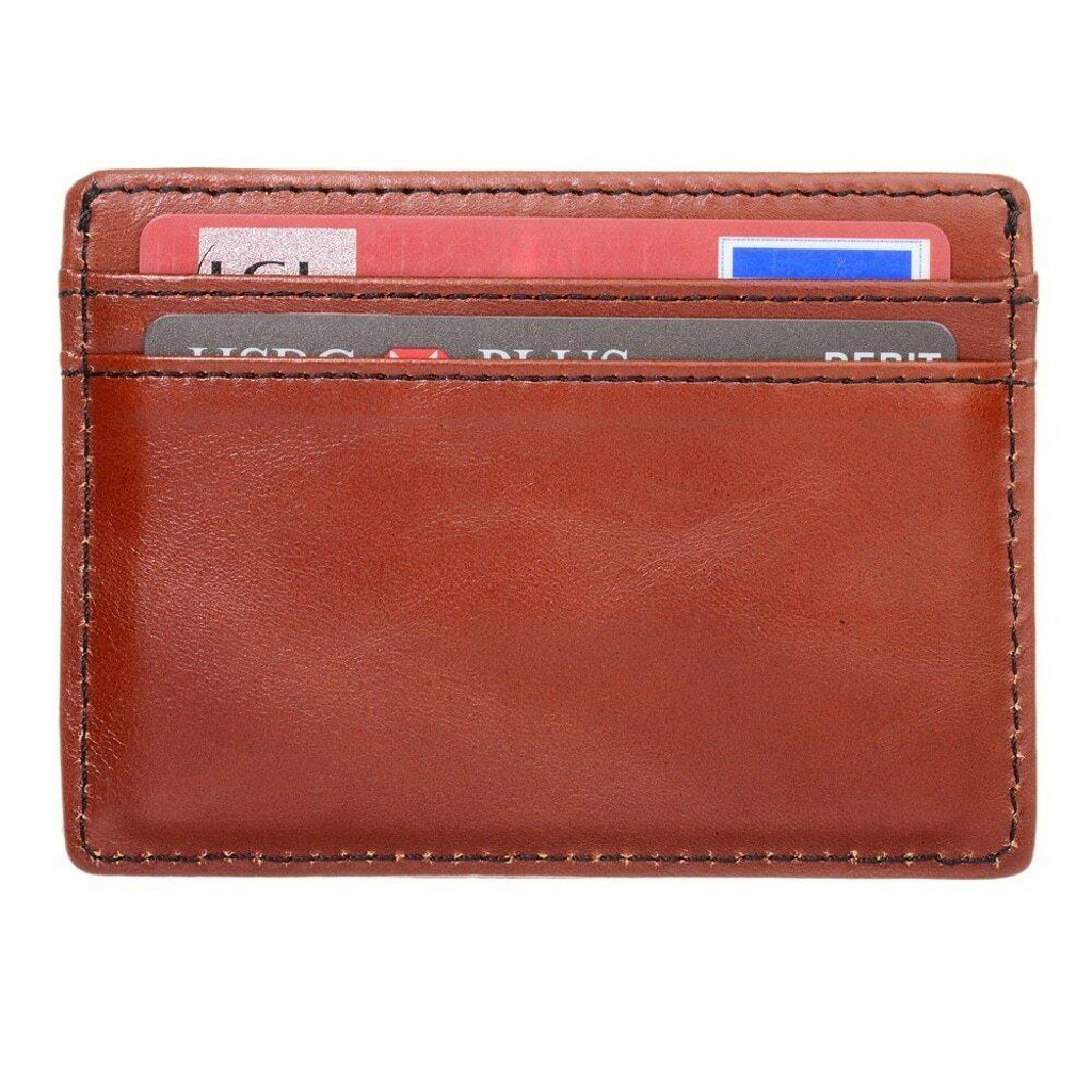 "Pecu" Men's RFID Blocking Credit Card Holder in Vintage Leather