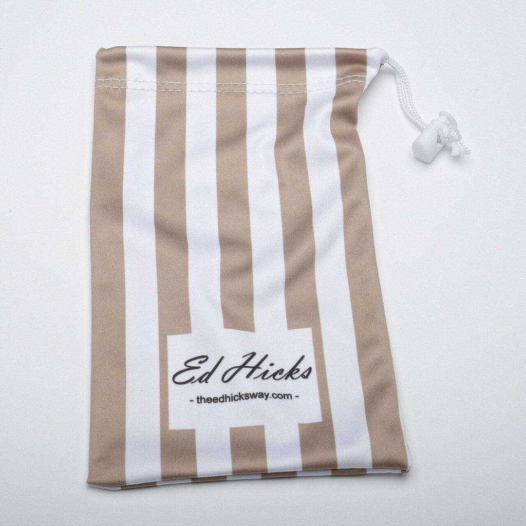 Microfiber Gold and white striped bag for phones  glasses