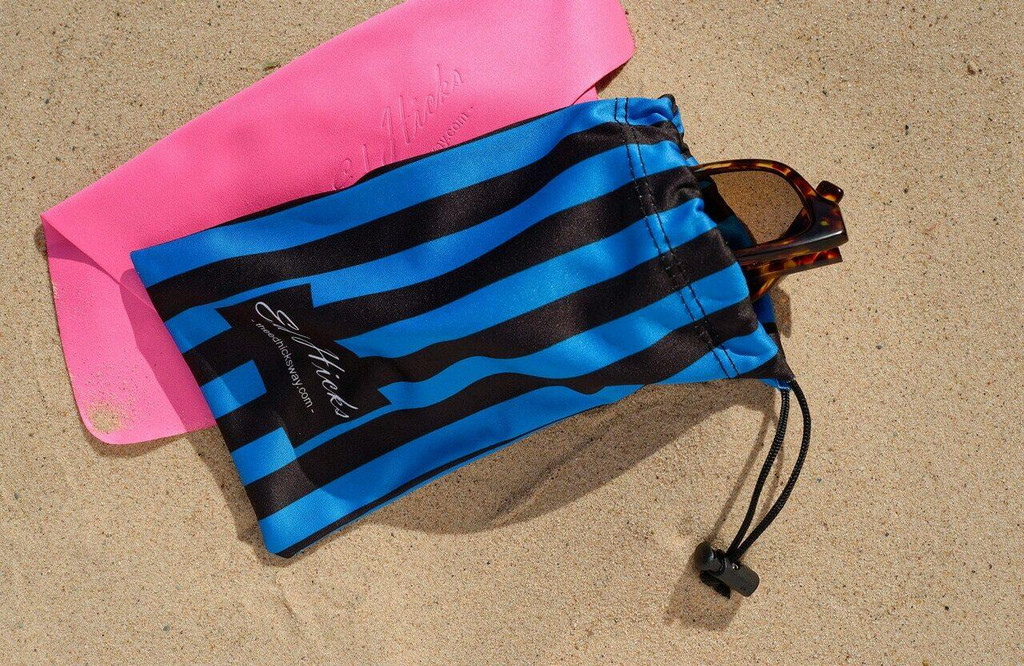 Microfiber Blue and Black Striped bag for the seaside