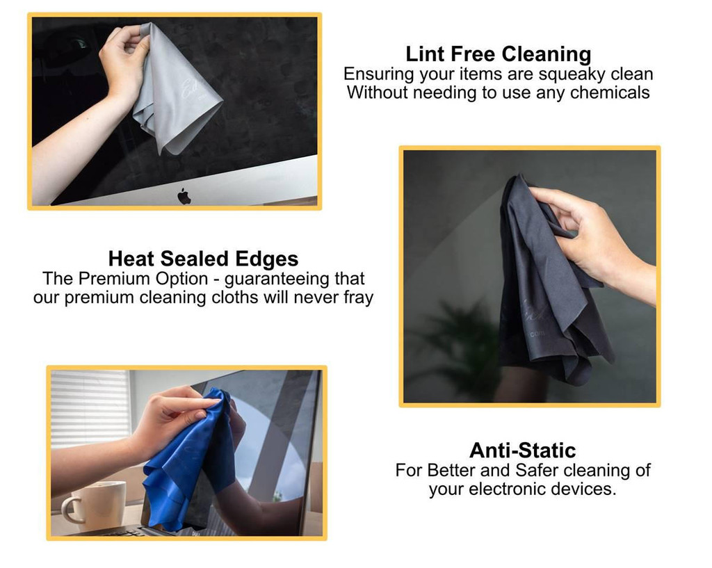 Ultra Effective Microfiber Screen Cleaning Cloths for Cleaner TV, Laptop, Tablets, Monitors, PC, Macbook, iPad
