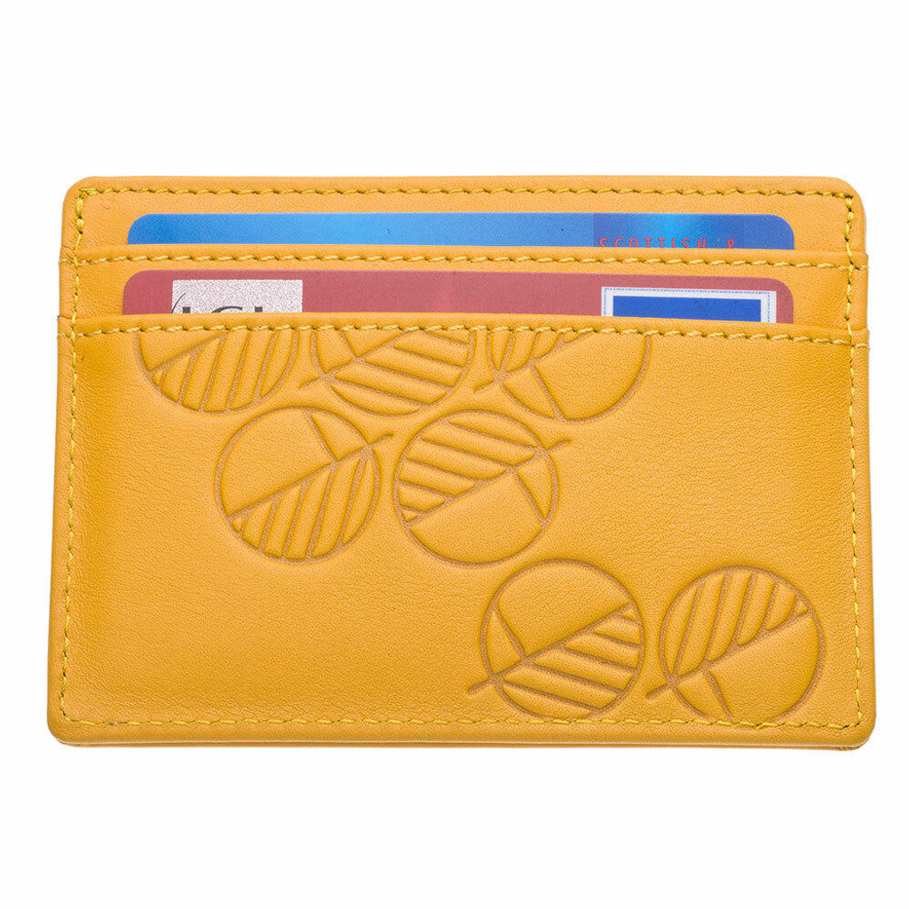 Leather Ultra Slim Card case in  Yellow -Drew Lennox