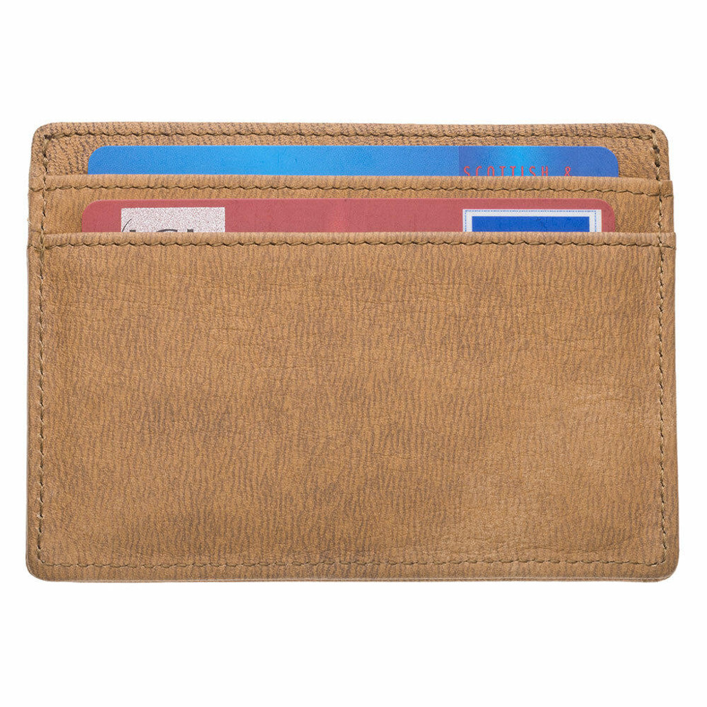 Real Brown Leather Slim Credit Card Holder -Drew Lennox