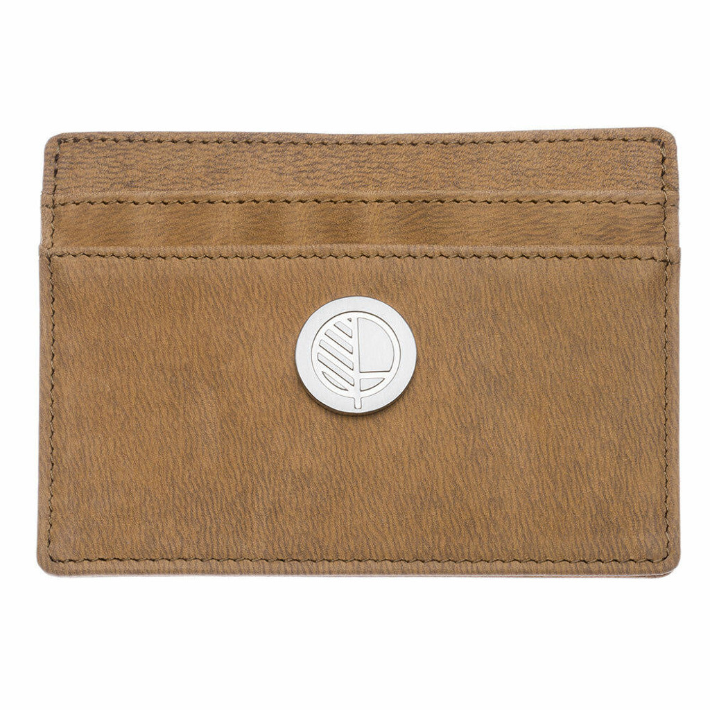 Real British Leather Slim Card Holder in Taupe Blaze Brown -Drew Lennox