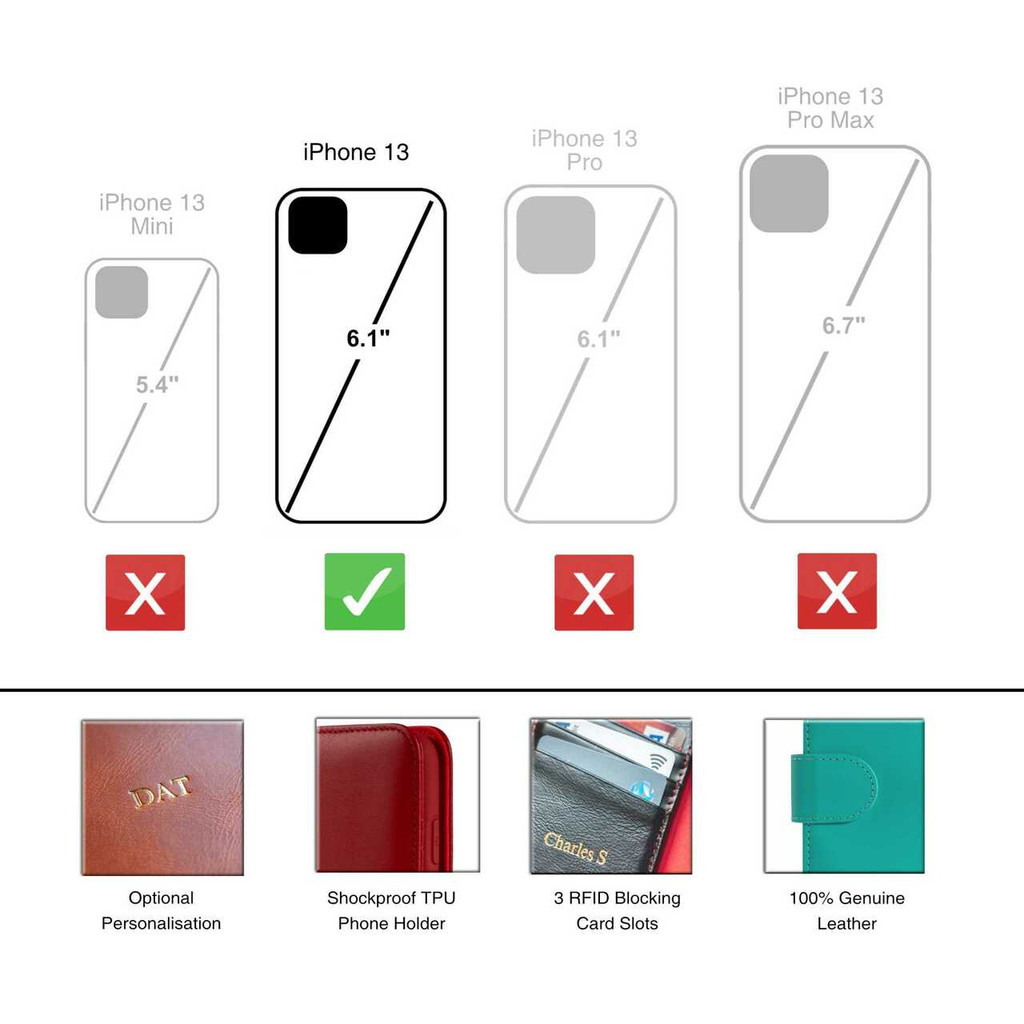 iPhone 13 case with built-in wallet for cards and cash