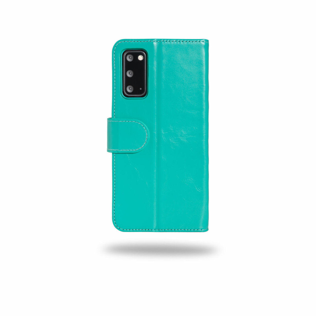 Samsung Galaxy S20 Ultra 5G 6.9" Wallet Phone Case in Vintage Turquoise Real Leather — Quad Protection