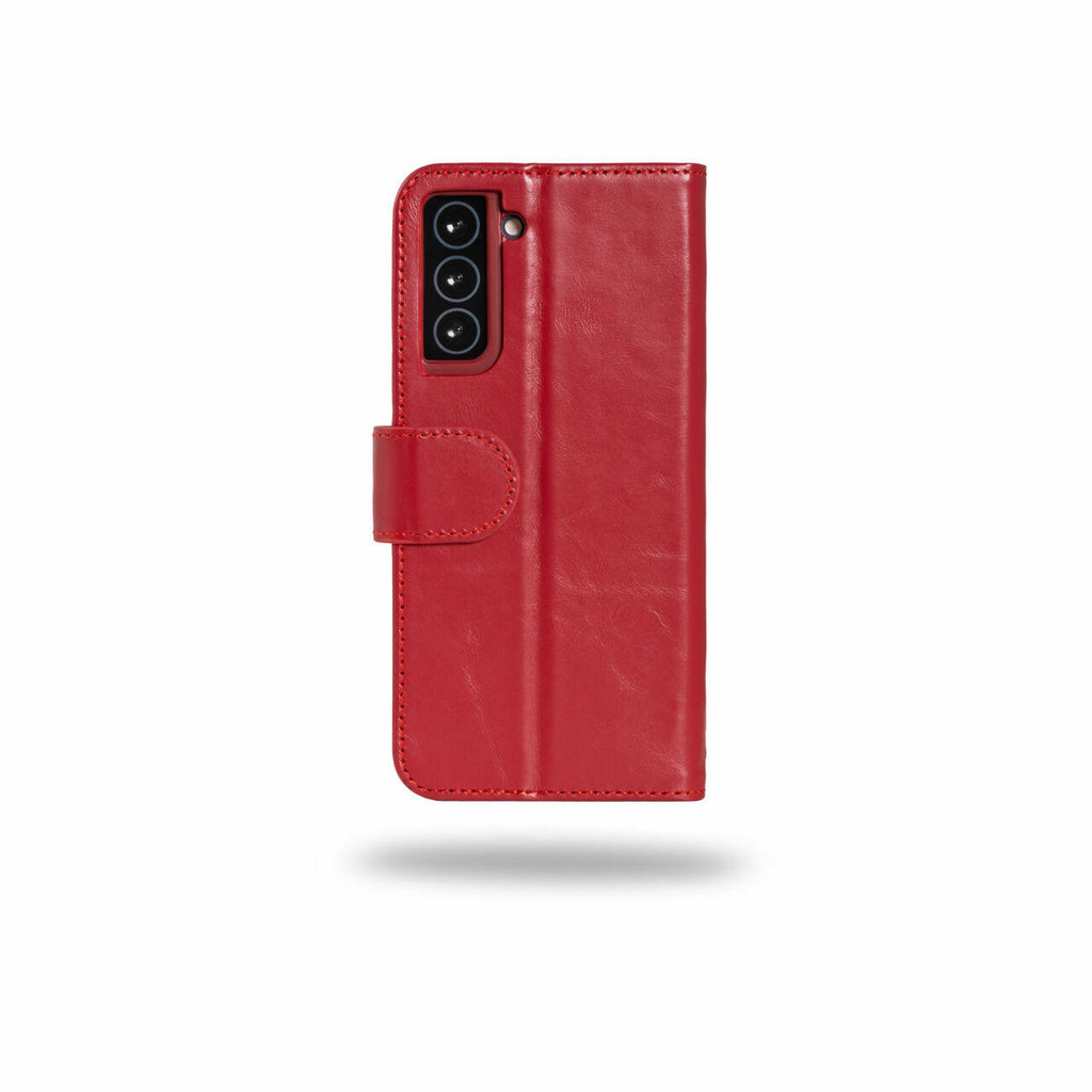 Samsung Galaxy S21 Ultra 5G Wallet Phone Case in Vintage Red Leather | Quad Protection