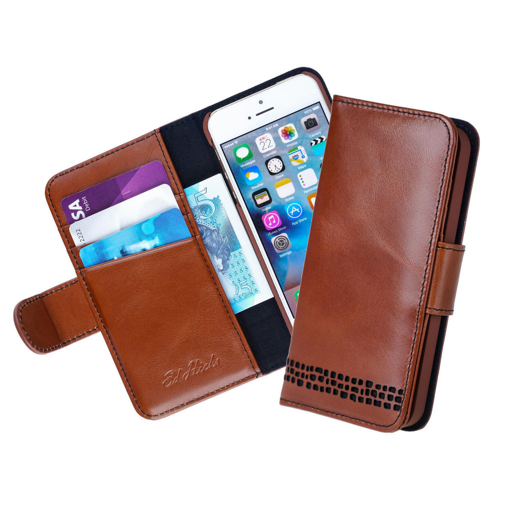 "Rila" iPhone 12 Wallet Phone Case - Premium Real Leather -Vintage Brown