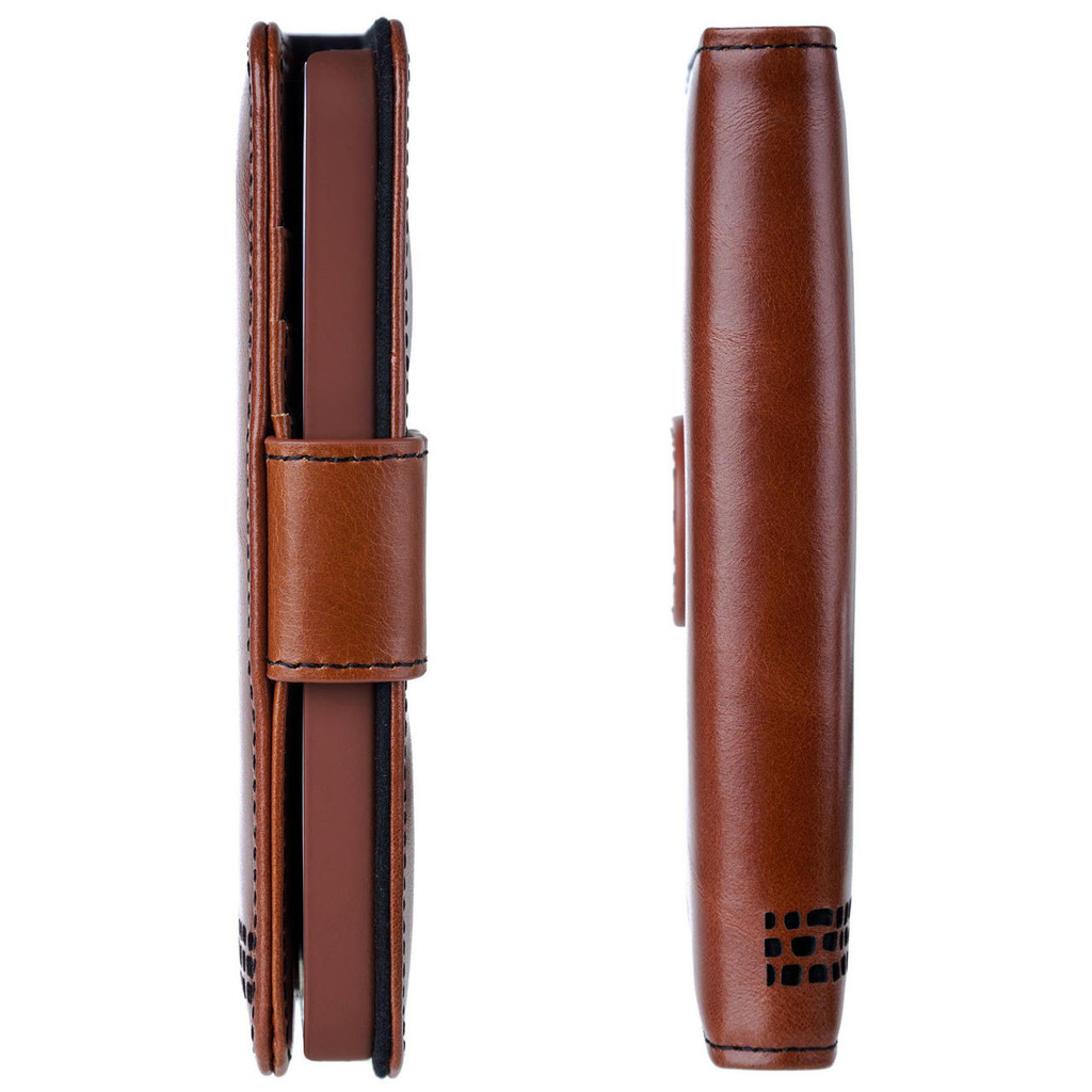 "Rila" iPhone 12 Wallet Phone Case - Premium Real Leather -Vintage Brown