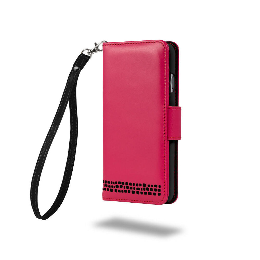 iPhone 8 placed inside Royale leather flip wallet case