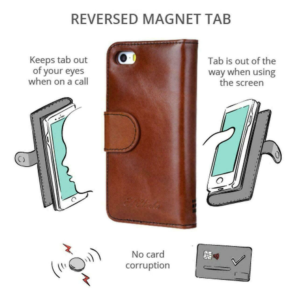 Royale leather phone case – open flat showing full interior