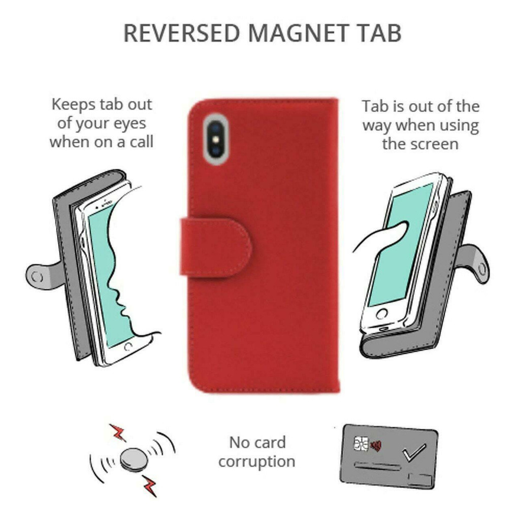 Royale iPhone XR wallet case used in hands-free viewing mode