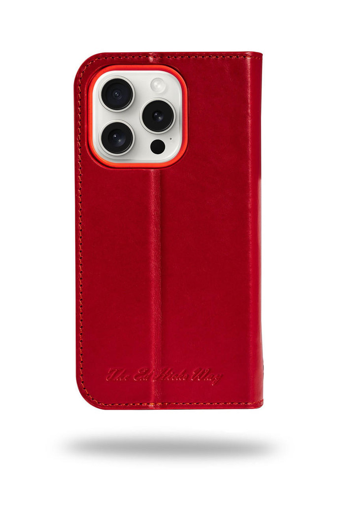 Red Leather iPhone 15 pro phone case