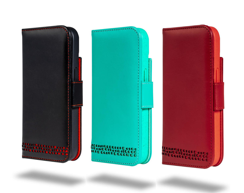 iPhone 15 Rila wallet case in genuine leather with biodegradable cradle