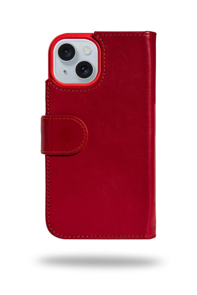 Personalised 'Rila' iPhone 15 Pro leather wallet case with custom initials or name