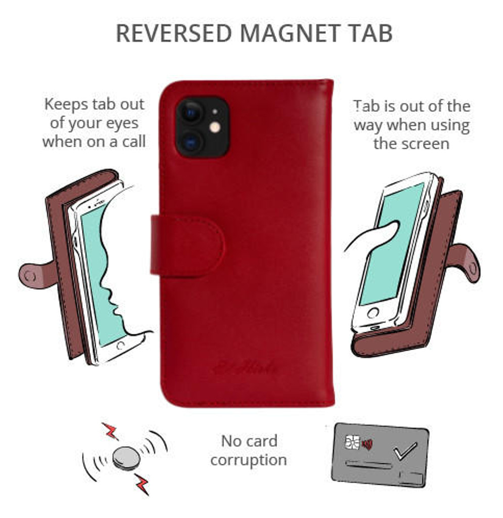 Samsung Galaxy S24 Leather Wallet Flip Case in Vintage Red