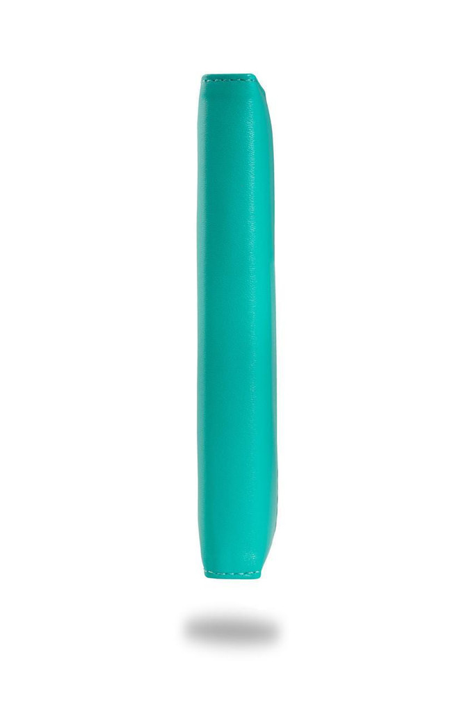 Premium Leather Wallet Flip Case for the iPhone 16 in Turquoise with "Turners" Dot in Silver