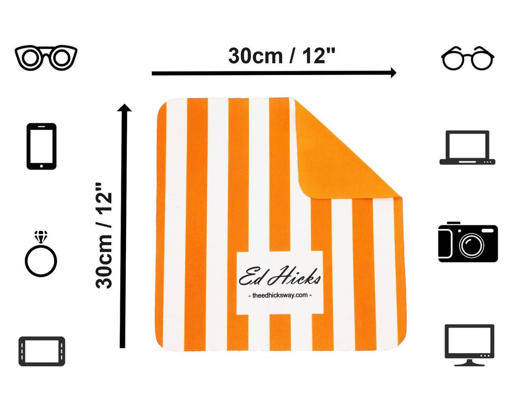Copy of 5* XL Microfibre TV Screen Cleaning Clothes - Striped for Style and to bring a Smile 30x30cm  Laptop and Tablet Screen Cleaning Cloths — Storage Pouch