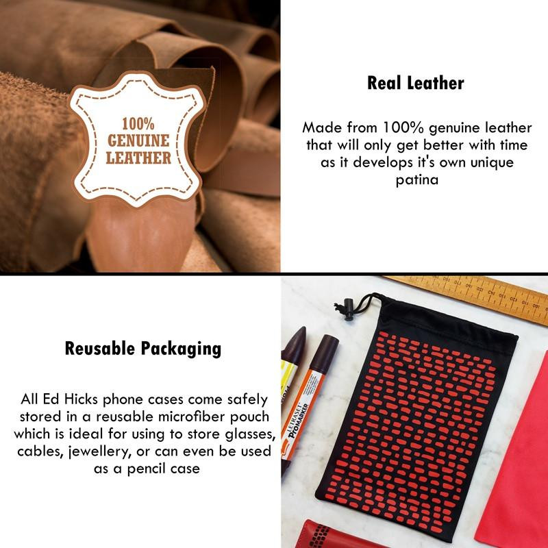 black genuine leather iPhone 17 flip case