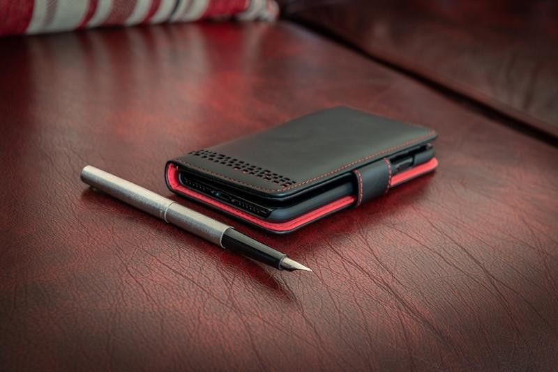 Black Leather  iPhone 17 Wallet Flip Case and Card Holder