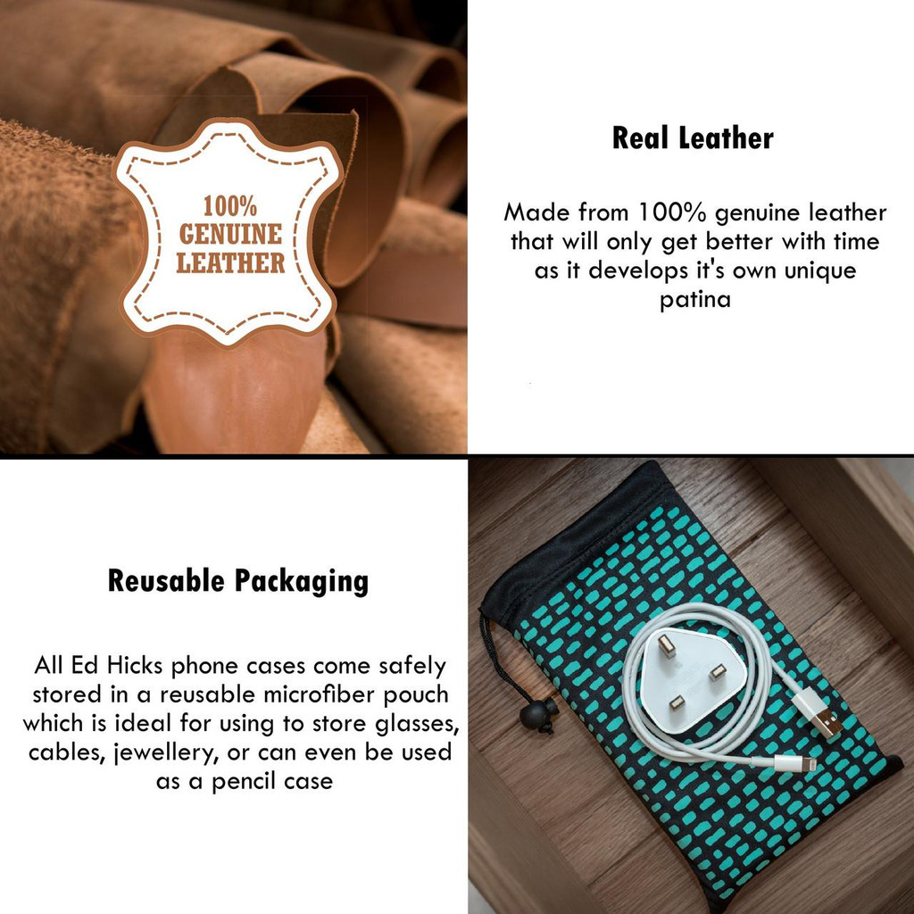 Genuine Leather  iPhone 16e Wallet Flip Case and Card Holder in Turquoise