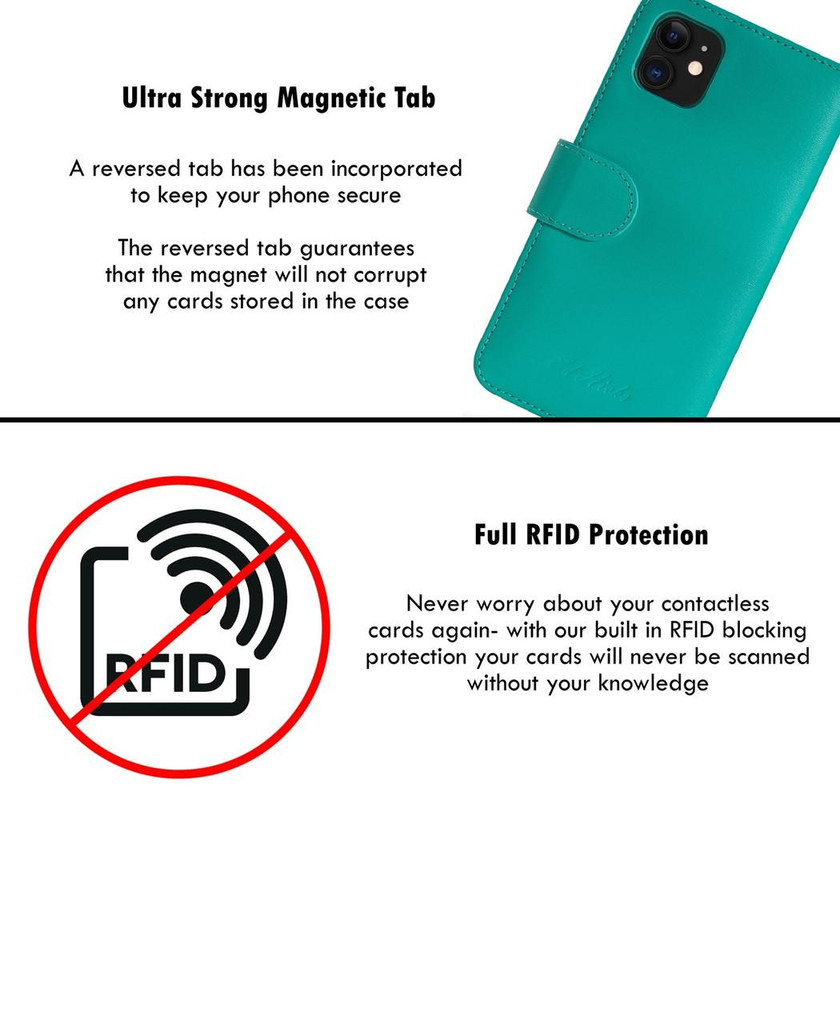 rfid blocking turquoise iPhone 17 case