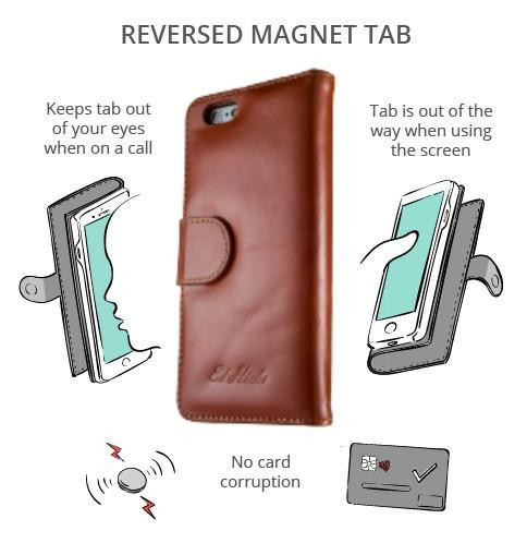 brown leather iPhone 17 wallet flip case