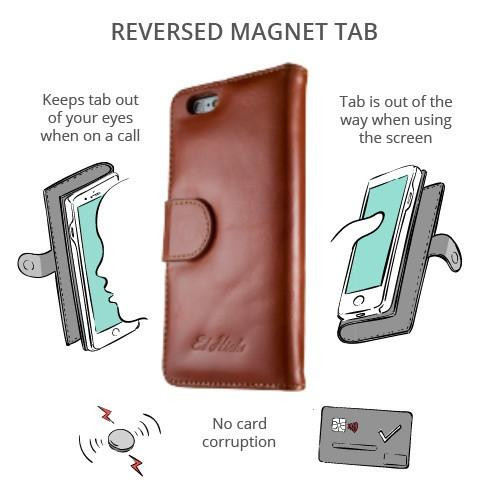 brown leather iPhone 17 Pro wallet flip case