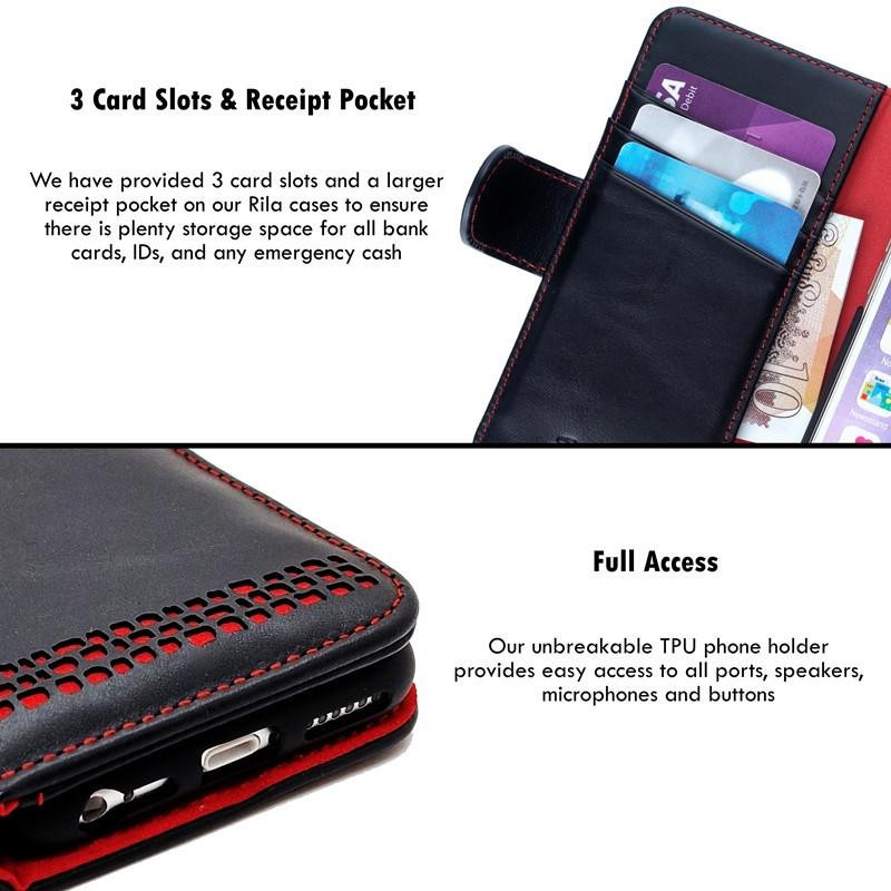 black leather iPhone 17 pro card holder