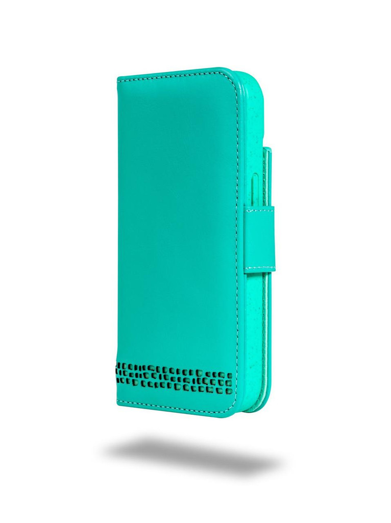 iPhone 14 Turquoise Leather Wallet Case ⭆  with a Unique Vintage Patina ⭆ Quad Protection ⭆ RFID Blocking