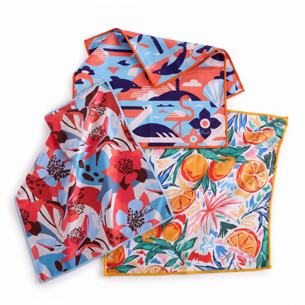 Pack of 3 Sealife, Oranges and Arty microfibre cleaning cloths