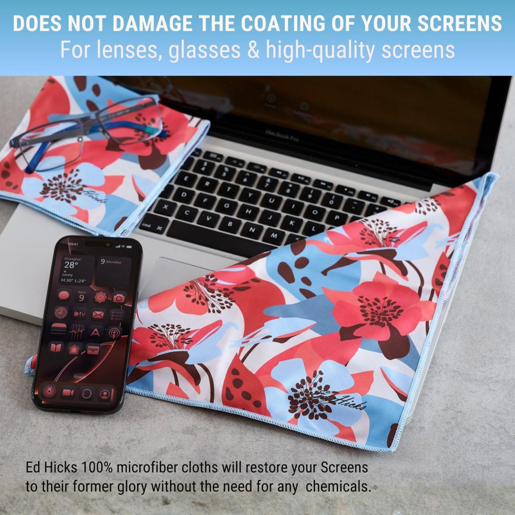 Arty microfibre cloth for laptop and smartphone screen cleaning