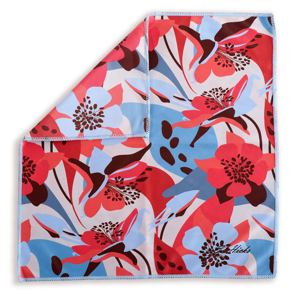 Arty floral microfibre glasses and screen cleaning cloth