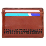 "Pecu" Men's RFID Blocking Credit Card Holder in Vintage Leather - Vintage Brown and Black