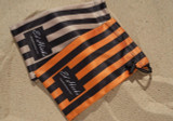 Mini Beach Bag - Soft Glasses Case - Microfibre Pouch with Drawstring - Gold & Black Stripes