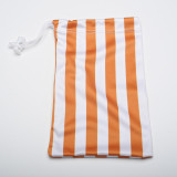 Microfiber storage bag in orange and white
