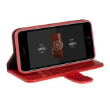 iPhone 11 Wallet Case - Premium Genuine Leather - Red