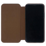 iPhone X XS Brown Leather Ultra Slim Magnetic Flip Phone Case