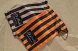 Soft Microfibre Sunglasses case in Striped orange and black