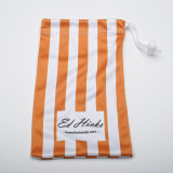 Microfibre Orange and white striped bag for cameras sunglasses