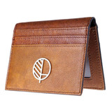 Men's compact leather wallet in rustic brown