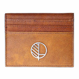 Rustic brown leather card holder for men