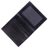 Premium men's leather card holder in Verglas Black