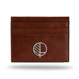 Men's Compact Embossed Leather Wallet Card Holder in Brown