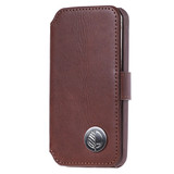 iPhone 5 leather brown wallet case front view