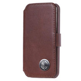 iPhone 5 leather brown wallet case front view