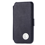 iPhone 5 charcoal black leather wallet case front view