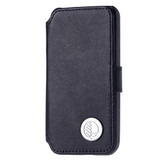 iPhone 5 charcoal black leather wallet case front view